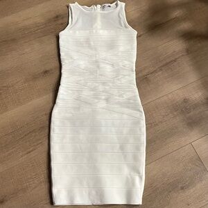 Dress the Population XS/Small Read White‎ Dress Ximena Bandage Bodycon Semisheer